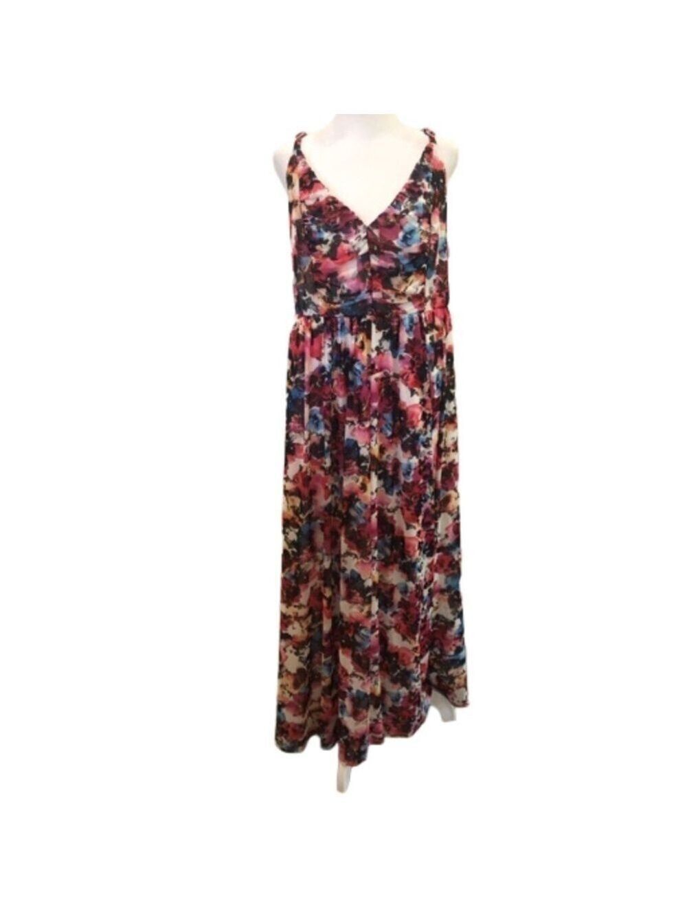 Torrid Size 3 floral spaghetti strap midi maxi dress. Summer brunch luncheon